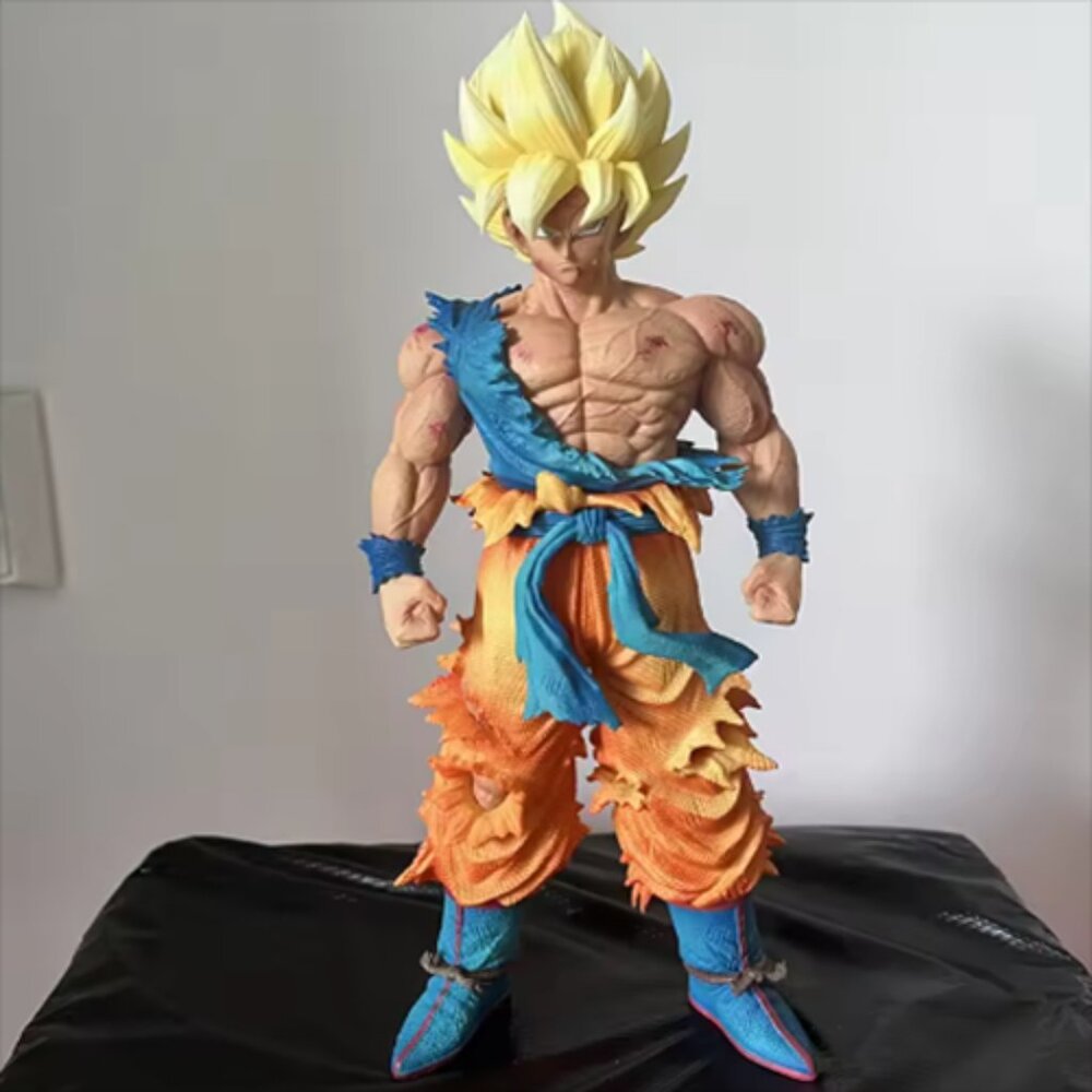 28cm Goku Super Saiyan Action Figure Dragon Ball Z Anime Collectible Statue🔥